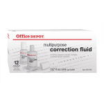 Office Depot Brand Correction Fluid, Multipurpose, 20 mL, White, Pack Of 12