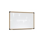 Ghent Prest Magnetic Dry-Erase Whiteboard, Porcelain, 26-1/4in x 38-1/4in, White, Natural Wood Frame