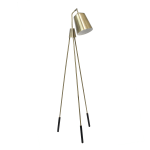 Lalia Home Industrial Tripod Floor Lamp, 65inH, Antique Brass Shade/Antique Brass/Black Base