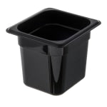 StorPlus 1/6-Size Plastic Food Pans, 6inH x 6 3/8inW x 6 3/4inD, Black, Pack Of 6