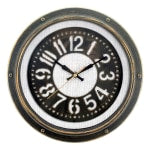 Realspace Round Wall Clock, 12in, Gray Burlap/Matte Black