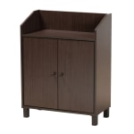 Baxton Studio Rossin 2-Door Entryway Shoe Storage Cabinet With Top Shelf, Dark Brown/Black