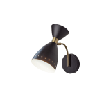 Adesso Oscar Wall Lamp, 6-1/4inW, Black/Antique Brass