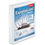 Cardinal ExpressLoad ClearVue Locking 3-Ring Binder, 1 1/2in D-Rings, White