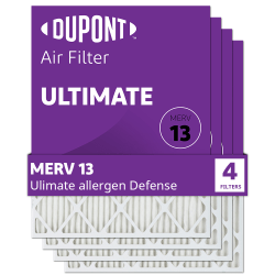 DuPont Ultimate Air Filters, 36in x 16in x 1in, Pack Of 4 Filters