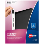 Avery Binder Spine Inserts, 89103, For 1in Ring Binders With 1.4in Spine Width, White, Pack Of 40