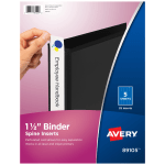 Avery Binder Spine Inserts, 89105, For 1/2in Ring Binders With 2.1in Spine Width, White, Pack Of 25