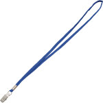 Advantus Flat Clip Lanyard - 100 / Box - 36in Length - Blue - Woven, Metal