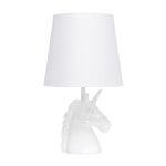 Simple Designs Sparkling Unicorn Table Lamp, 16inH, White/Iridescent