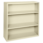 Lorell Fortress Series Steel Modular Shelving Bookcase, 3-Shelf, 42inH x 34-1/2inW x 13inD, Putty