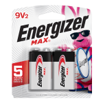 Energizer Max 9-Volt Alkaline Batteries, Pack Of 2