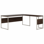 Bush Business Furniture Hybrid L-Shaped Corner Desk Table With Metal Legs, 72inW x 30inD, Black Walnut, Standard Delivery