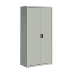 Lorell Fortress Series 18inD Steel Storage Cabinet, Fully Assembled, 5-Shelf, Light Gray