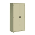 Lorell Fortress Series Steel Storage Cabinet, 5-Shelf, 18inD, Putty