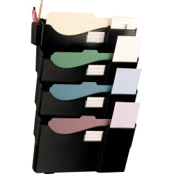 Office Depot Brand Wall 4 Pockets, Letter Size/Legal Size, Black