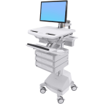 Ergotron StyleView Cart with LCD Arm, SLA Powered, 2 Drawers - aluminum, zinc-plated steel, high-grade plastic - screen size up to 24in - output AC 120 V - 66 Ah - lead acid)