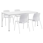 KFI Studios Dailey Table Set With 4 Sled Chairs, White