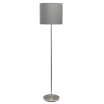 Simple Designs Floor Lamp, 58inH, Gray Shade/Brushed Nickel Base