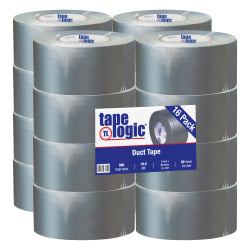 Tape Logic Color Duct Tape, 3in Core, 3in x 180ft, Silver, Case Of 16