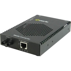 Perle S-1110PP-S2ST40 Media Converter - 1x PoE+ (RJ-45) Ports - 1 x ST Ports - 1000Base-EX, 10/100/1000Base-T - 24.85 Mile - Rail-mountable, Rack-mountable, Wall Mountable