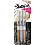 Sharpie Metallic Permanent Markers, Fine Point, Assorted Colors, Pack Of 3