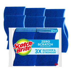 Scotch-Brite No Scratch Multipurpose Scrub Sponge, Blue, Pack Of 6