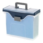 Office Depot Brand File Box, Small, Letter Size, Clear/Blue