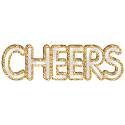 Amscan New Years Cheers Standing Mirror MDF Sign, 4-1/2in x 15-1/2inW x 2inD, Gold