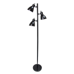 Creekwood Home Essentix 3-Light Metal Tree Floor Lamp, 64inH, Black Shades/Black Base