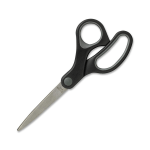 Sparco Rubber Handle Scissors, 7in, Pointed, Black/Gray