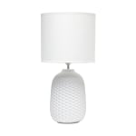 Simple Designs Purled Texture Table Lamp, 20-7/16inH, White/Off White