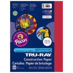 Tru-Ray Construction Paper, 50% Recycled, 9in x 12in, Holiday Green, Pack Of 50