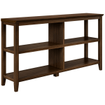 New Ridge Home Goods 30-1/4inH 3-Tier Low Wooden Bookcase, Walnut