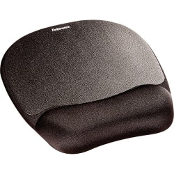 Fellowes Memory Foam Mouse Pad/Wrist Rest- Black - 1in x 7.94in x 9.25in Dimension - Black - Memory Foam - Wear Resistant, Tear Resistant, Skid Proof - 1 Pack