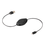 ReTrak Lightning/USB Sync/Charge Data Transfer Cable, 2.95ft, Black