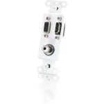 C2G HDMI, VGA and 3.5mm Audio Pass Through Wall Plate - White - White - 1 x HDMI Port(s) - 1 x Mini-phone Port(s) - 1 x VGA Port(s)