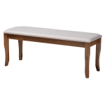 Baxton Studio Cornelie Bench, 18-15/16inH x 47-13/16inW x 16-1/8inD, Gray/Walnut