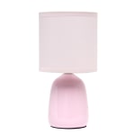 Simple Designs Thimble Base Table Lamp, 10-1/16inH, Light Pink/Light Pink