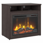 Bush Business Furniture Studio C 32inW Electric Fireplace With Shelf, Storm Gray, Standard Delivery