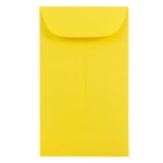 JAM Paper Coin Envelopes, #3, Gummed Seal, Yellow, Pack Of 50 Envelopes