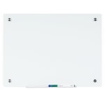 Bi-silque Magnetic Glass Dry Erase Board - 48in (4 ft) Width x 96in (8 ft) Height - White Glass Surface - Rectangle - Horizontal/Vertical - Magnetic - 1 Each