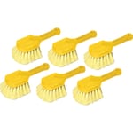 Rubbermaid Commercial Short Handle Utility Brushes, 8in, Yellow, Set Of 6 Brushes