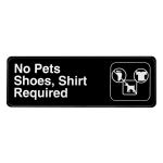 Alpine No Pets Shoes and Shirt Required Signs, 3in x 9in, Black, Pack Of 15 Signs