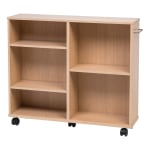 IRIS 26inH 5-Shelf Wide Rolling-Shelf, Light Brown, 596740