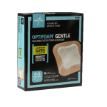 Medline Optifoam Gentle Silicone-Faced Foam & Border With Liquitrap Core Dressings, 6in x 6in, Natural, Box Of 10