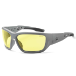 Ergodyne Skullerz Safety Glasses, Baldr, Matte Gray Frame, Yellow Lens