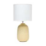 Simple Designs Purled Texture Table Lamp, 20-7/16inH, White/Yellow