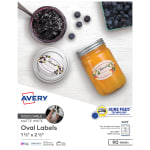 Avery Dissolvable Labels, 4223, Oval, 1 1/2in x 2 1/2in, White, Pack Of 90