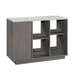 Sauder East Rock TV Console And Accent Storage Cabinet, 33-1/2inH x 47-1/8inW x 19-1/2inD, Ashen Oak/Faux White Marble