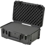 SKB Cases iSeries Injection-Molded Mil-Standard Waterproof Case With Foam And Built-In Pull Handle And Wheels, 20-3/8inH x 11-1/2inW x 7inD, Black